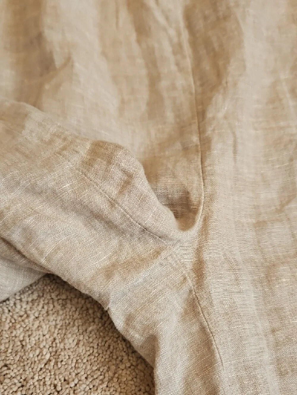 Quince Wide-Leg 100% Linen Pants in Light Tan